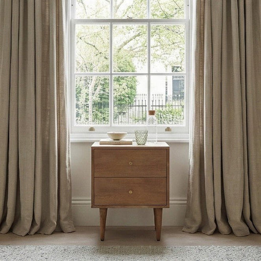 Scandinavian Light Walnut Oslo Bedside Table | Luxury Home Accessories | Heulog Glow