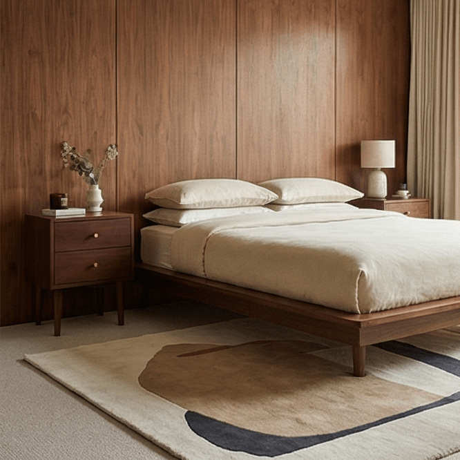 Scandinavian Walnut Oslo Bedside Table | Luxury Home Accessories | Heulog Glow