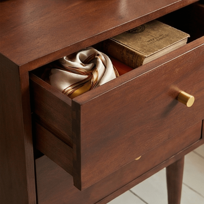 Scandinavian Walnut Oslo Bedside Table | Luxury Home Accessories | Heulog Glow