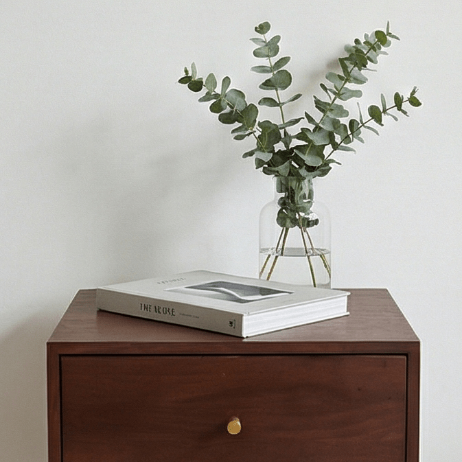 Scandinavian Walnut Oslo Bedside Table | Luxury Home Accessories | Heulog Glow