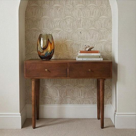 Scandinavian Walnut Oslo Console, Dressing Table, and Desk | Luxury Home Accessories | Heulog Glow