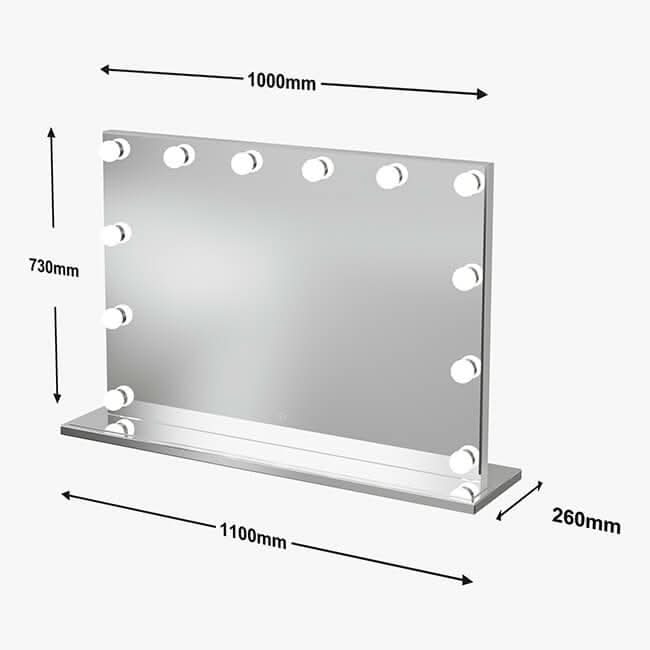 Scarlett Large Hollywood Mirror 100x70cm | Luxury Home Accessories | Heulog Glow