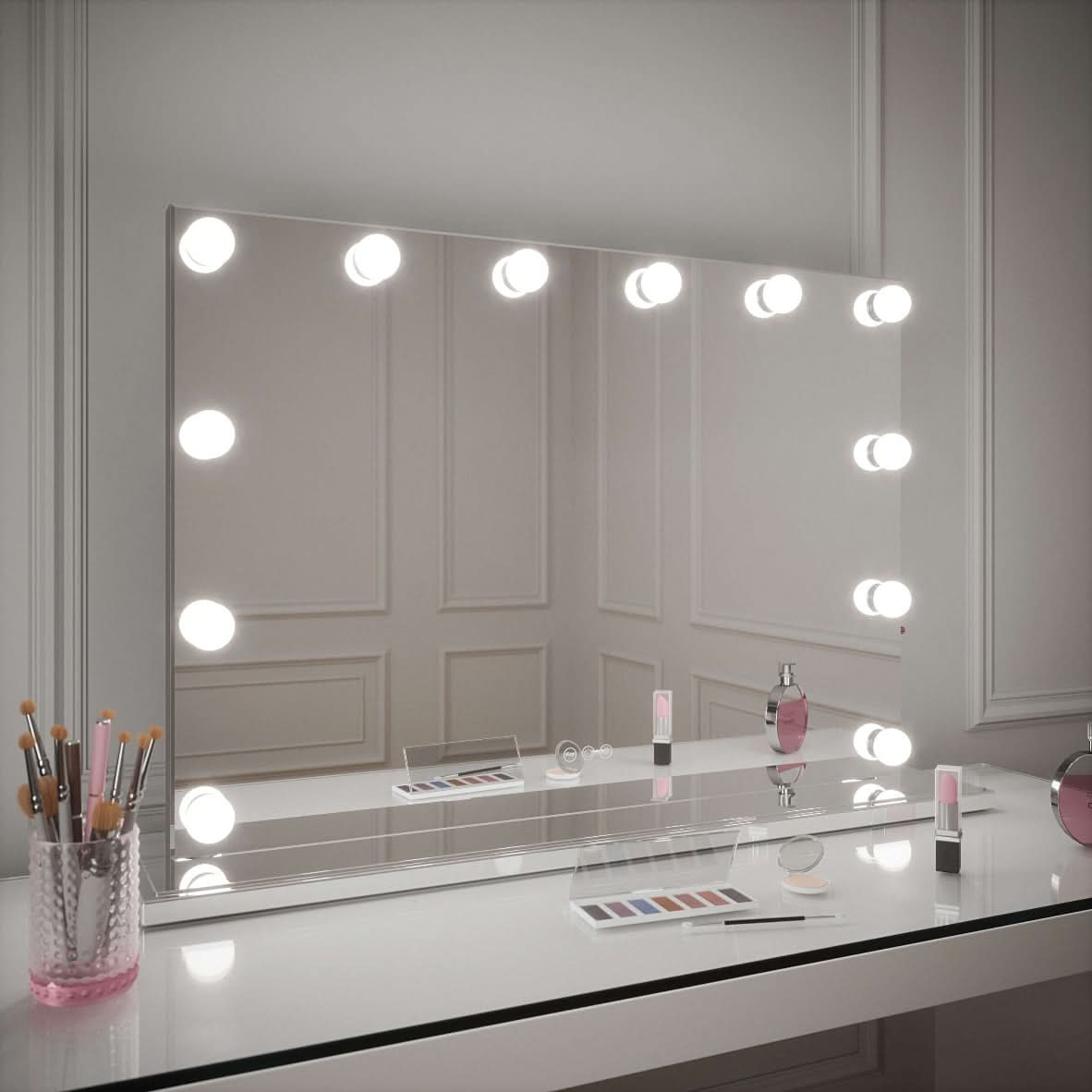 Scarlett Large Hollywood Mirror 100x70cm | Luxury Home Accessories | Heulog Glow