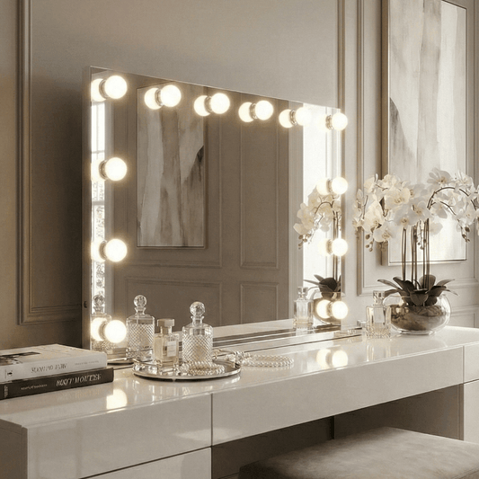 Scarlett Large Hollywood Mirror 100x70cm | Luxury Home Accessories | Heulog Glow