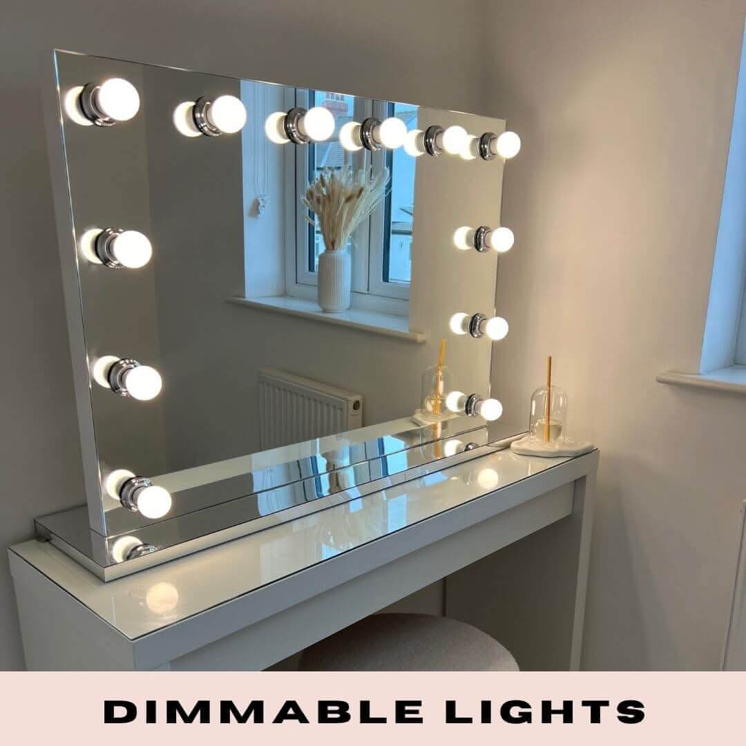 Scarlett Large Hollywood Mirror 100x70cm | Luxury Home Accessories | Heulog Glow