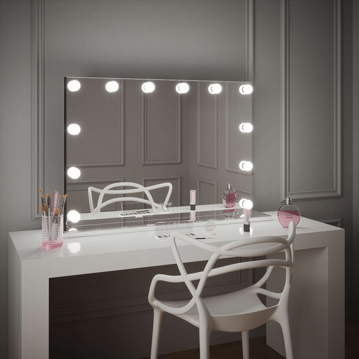 Scarlett Large Hollywood Mirror 100x70cm | Luxury Home Accessories | Heulog Glow