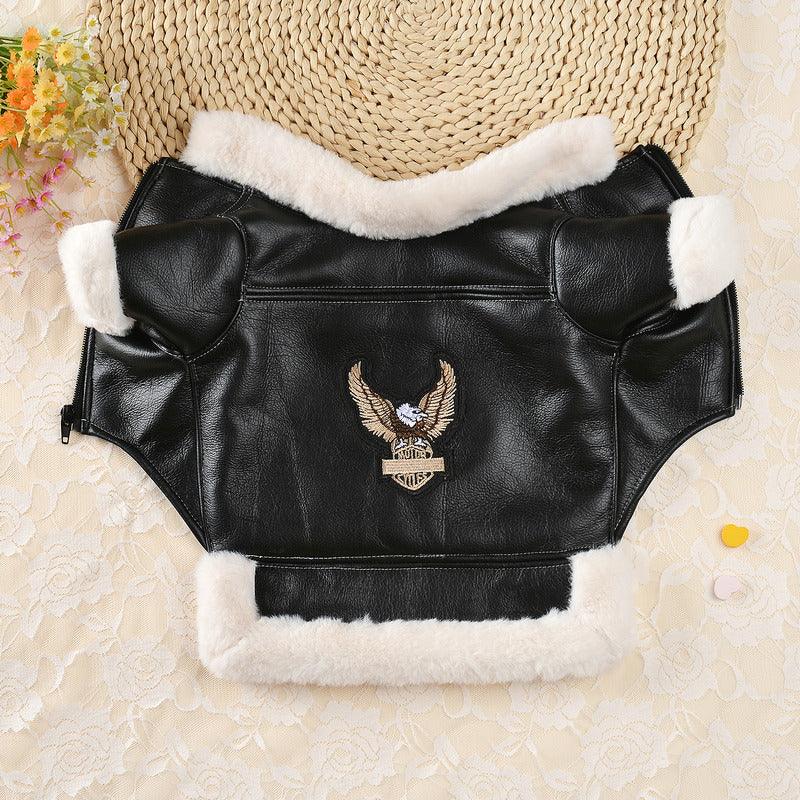 Screaming Eagle Leather Dog Jacket | Luxury Home Accessories | Heulog Glow