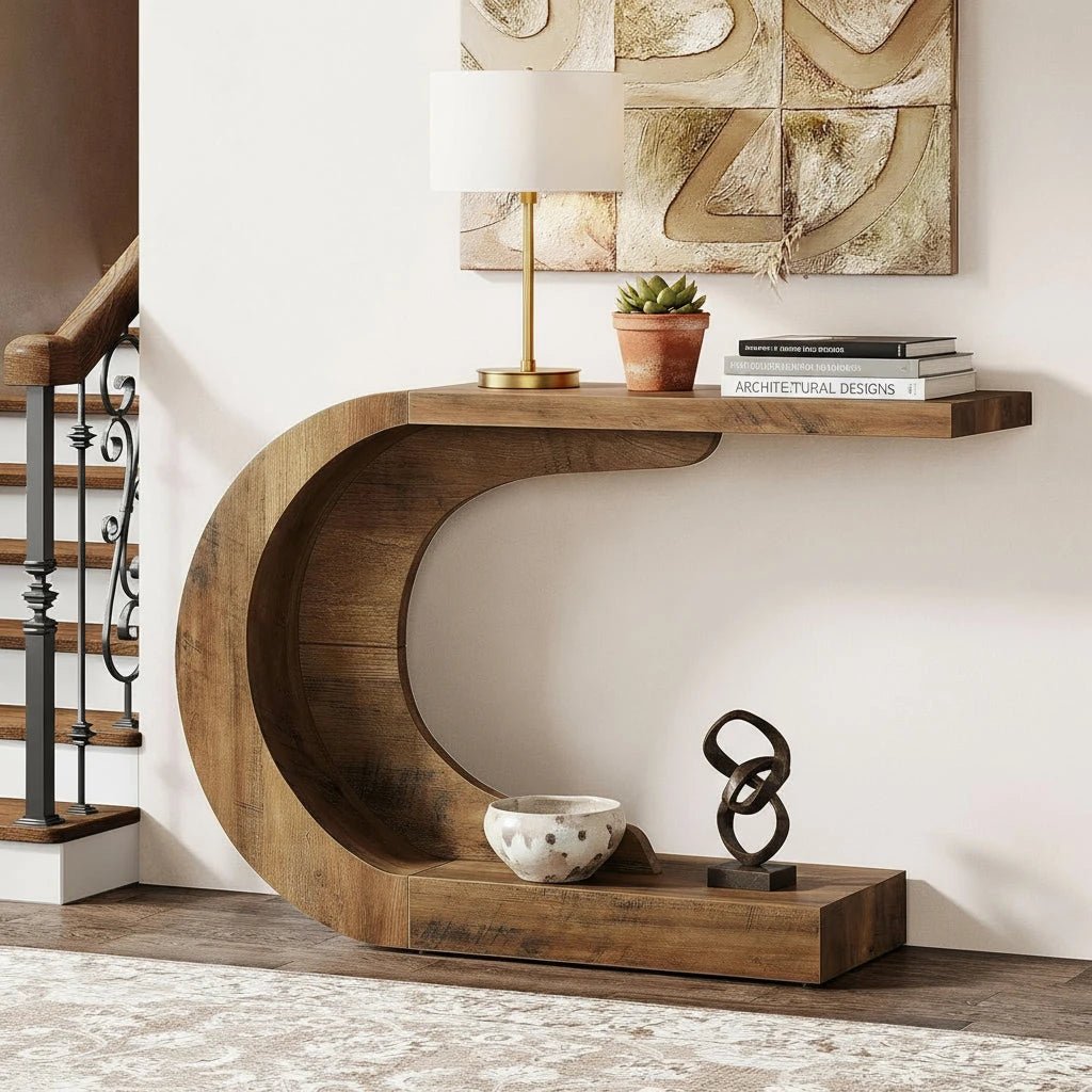 Sculptural Crescent Console Table | Luxury Home Accessories | Heulog Glow