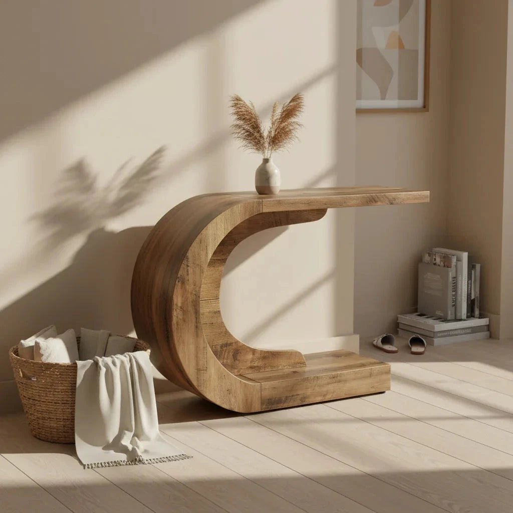 Sculptural Crescent Console Table | Luxury Home Accessories | Heulog Glow