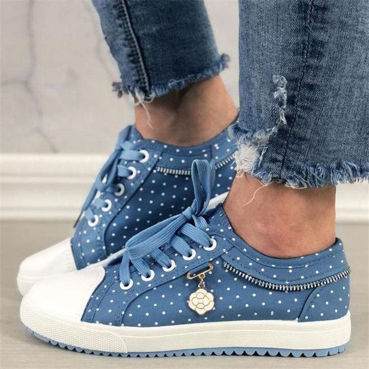 Season European and American Solid Color Canvas Shoes Flat Lace-up Mesh | Luxury Home Accessories | Heulog Glow