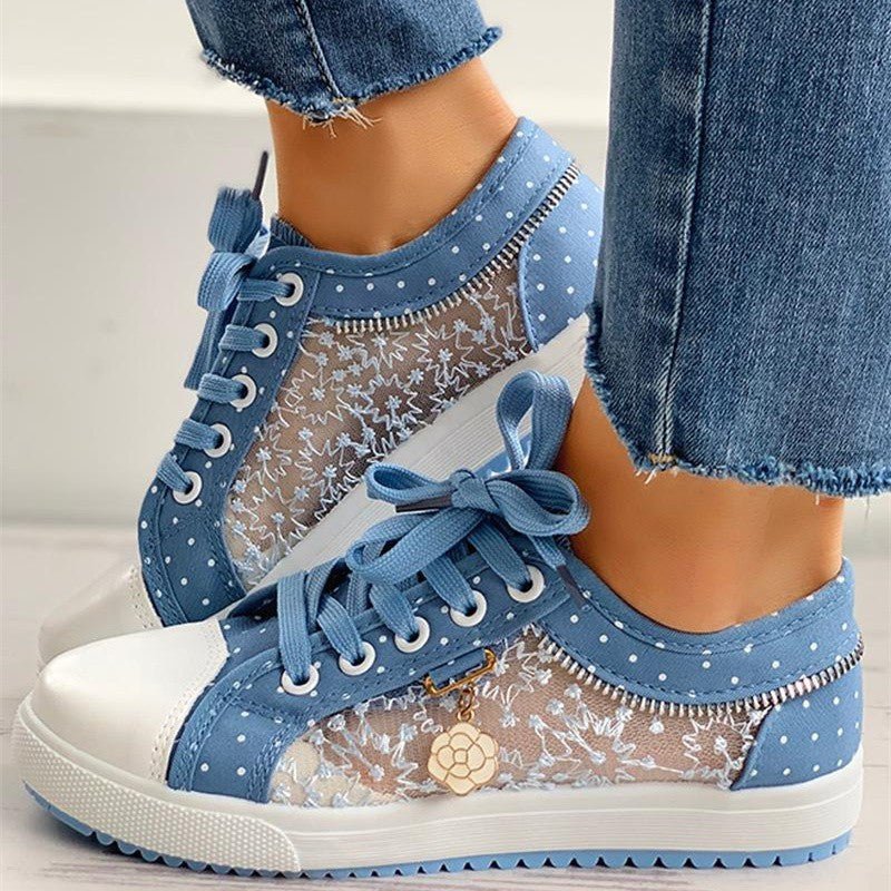 Season European and American Solid Color Canvas Shoes Flat Lace-up Mesh | Luxury Home Accessories | Heulog Glow