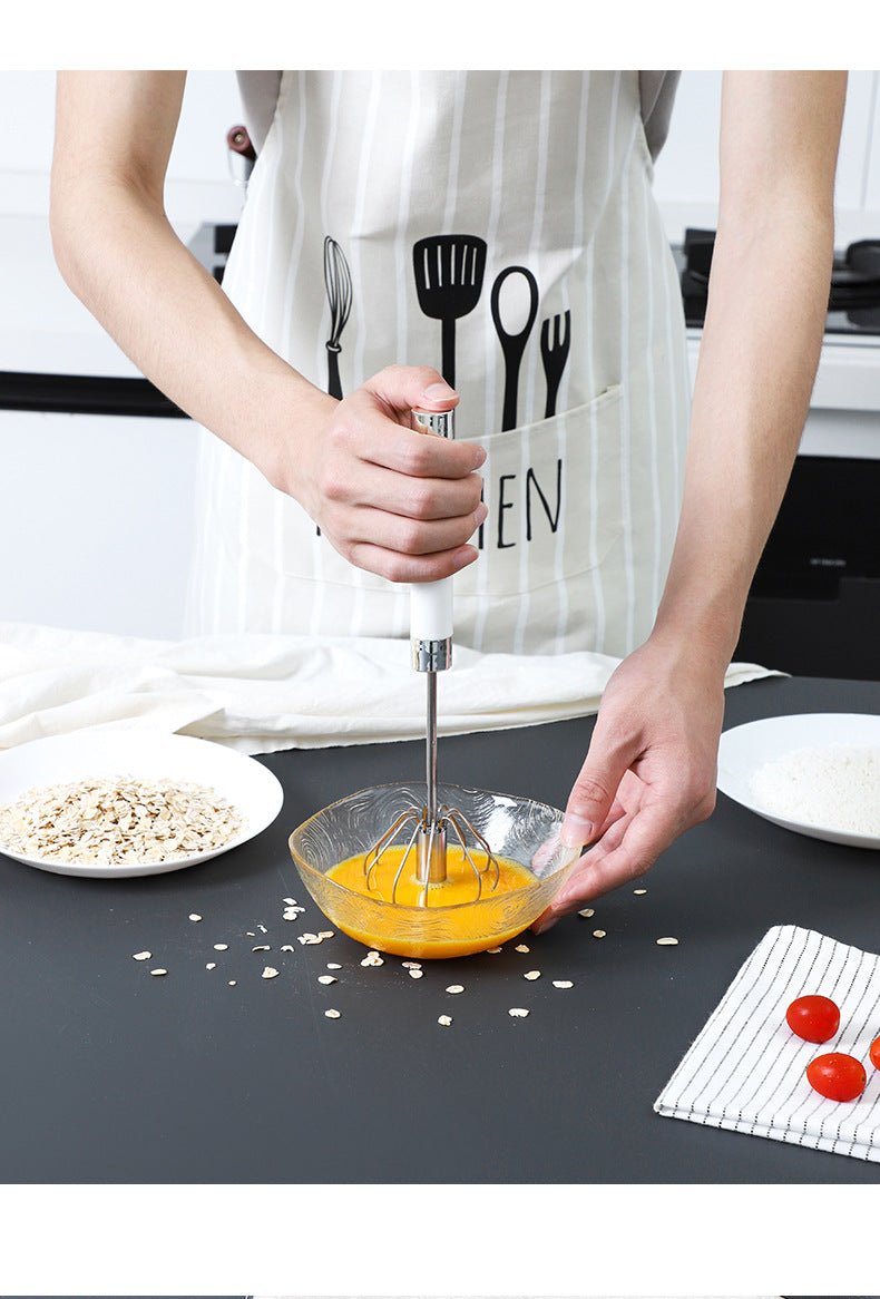 Semi-automatic Stainless Steel Egg Beater Whisk Hand Pressure Rotating Manual Mixer Egg Tools Cream Stirrer Kitchen Accessories | Luxury Home Accessories | Heulog Glow