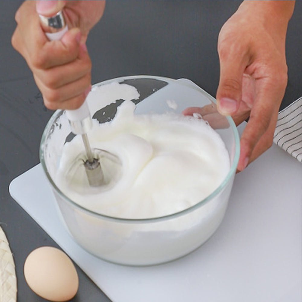 Semi-automatic Stainless Steel Egg Beater Whisk Hand Pressure Rotating Manual Mixer Egg Tools Cream Stirrer Kitchen Accessories | Luxury Home Accessories | Heulog Glow