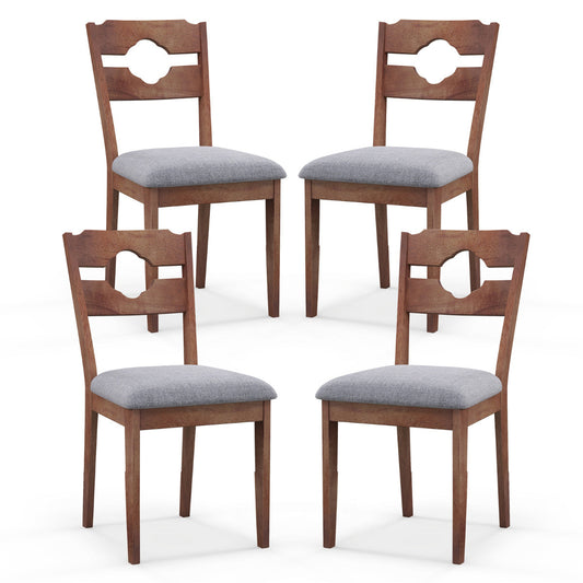 Set of 4 Fabric Upholstered Kitchen Chairs with Padded Seat for Dining Room Living Room Home