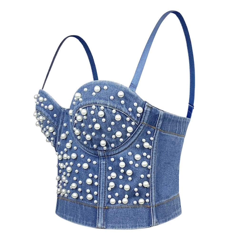 Shapewear Short Outerwear Sexy Womens Denim Bustier Vest | Luxury Home Accessories | Heulog Glow