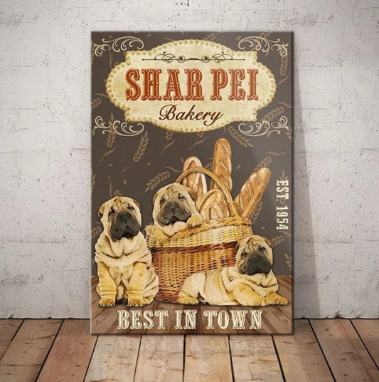 Shar Pei Dog Tin Sign | Luxury Home Accessories | Heulog Glow