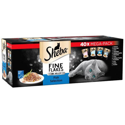 Sheba Fine Flakes Fish Collection in Jelly 40 x 85g | Luxury Home Accessories | Heulog Glow