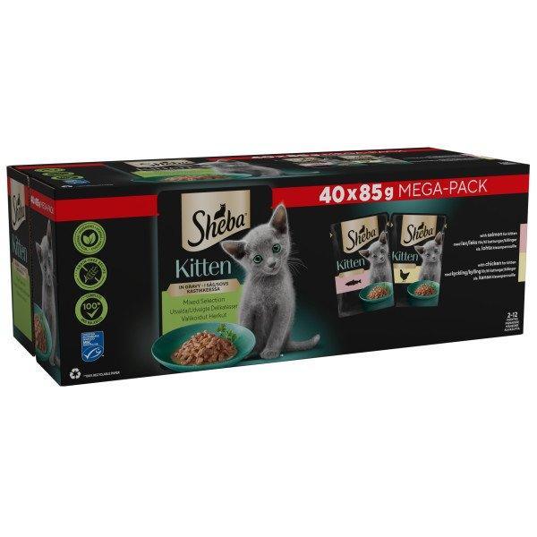 Sheba Pouch Gravy Sauce Collection Kitten Mixed 40x85g | Luxury Home Accessories | Heulog Glow