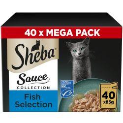 SHEBA Sauce Collection Adult Cat Food Fish Selection 40 Pack | Luxury Home Accessories | Heulog Glow