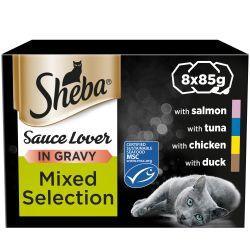 Sheba Sauce Lover Cat Food Trays Mixed Collection 8pk | Luxury Home Accessories | Heulog Glow