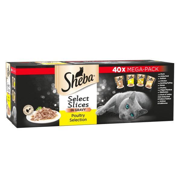 Sheba Select Slice Poultry Collection in Gravy Pouches 40 x 85g | Luxury Home Accessories | Heulog Glow