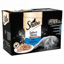 Sheba Select Slices Cat Pouches Fish Collection in Gravy 12pk | Luxury Home Accessories | Heulog Glow