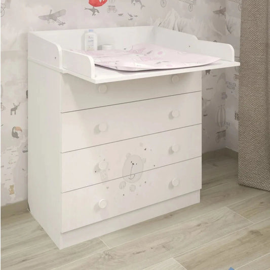 Shefa Kids 800 Teddy Changing Dresser - White | Luxury Home Accessories | Heulog Glow