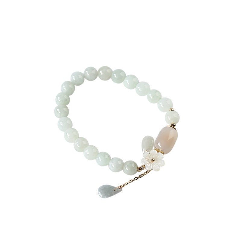 Shell flower jade water drop bracelet | Luxury Home Accessories | Heulog Glow