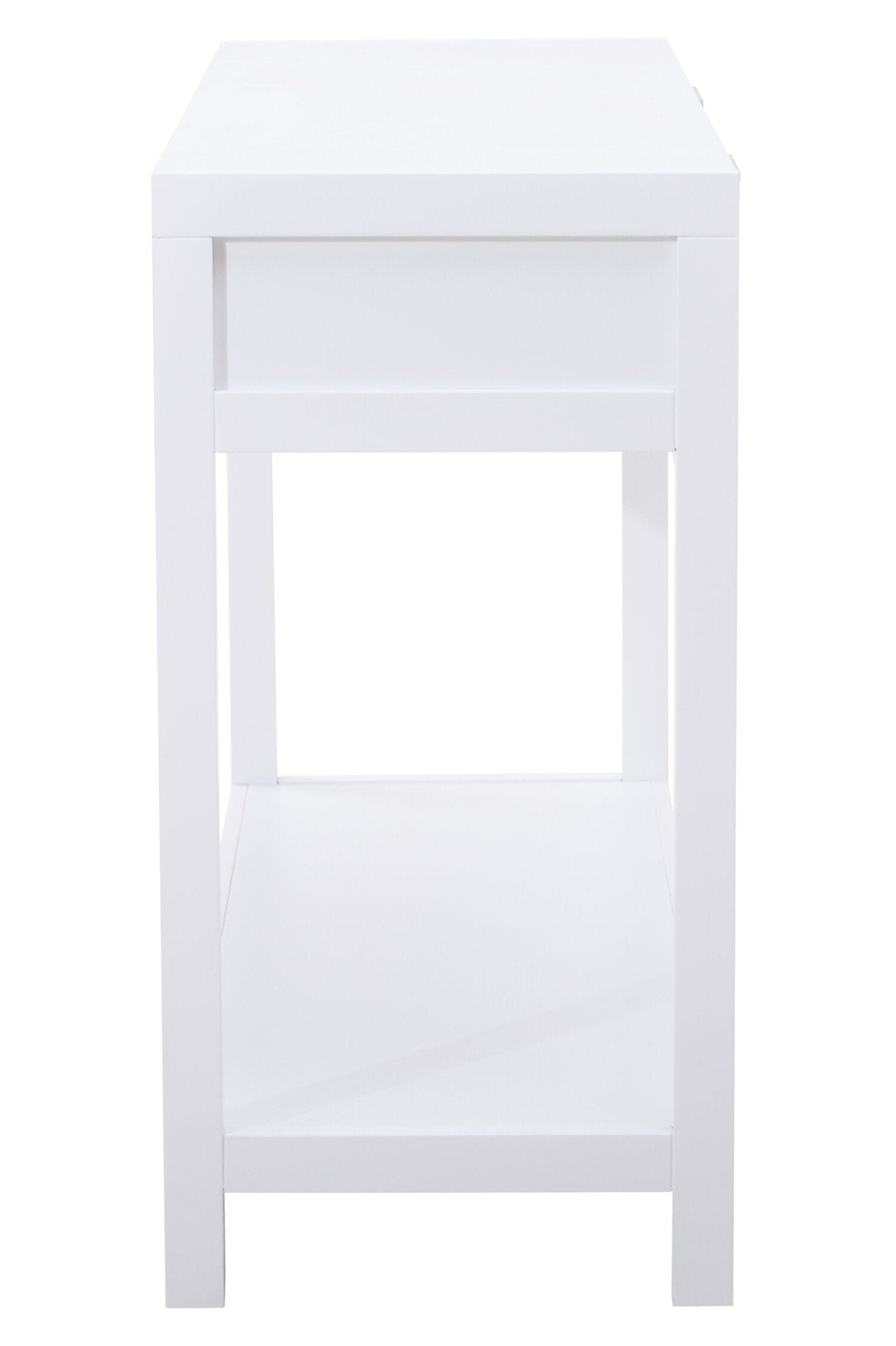 Sherman White Wood and Rattan Two Drawer Console Table | Luxury Home Accessories | Heulog Glow