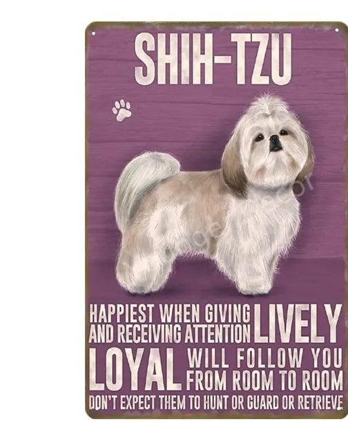 Shih-Tzu Dog Tin Sign | Luxury Home Accessories | Heulog Glow