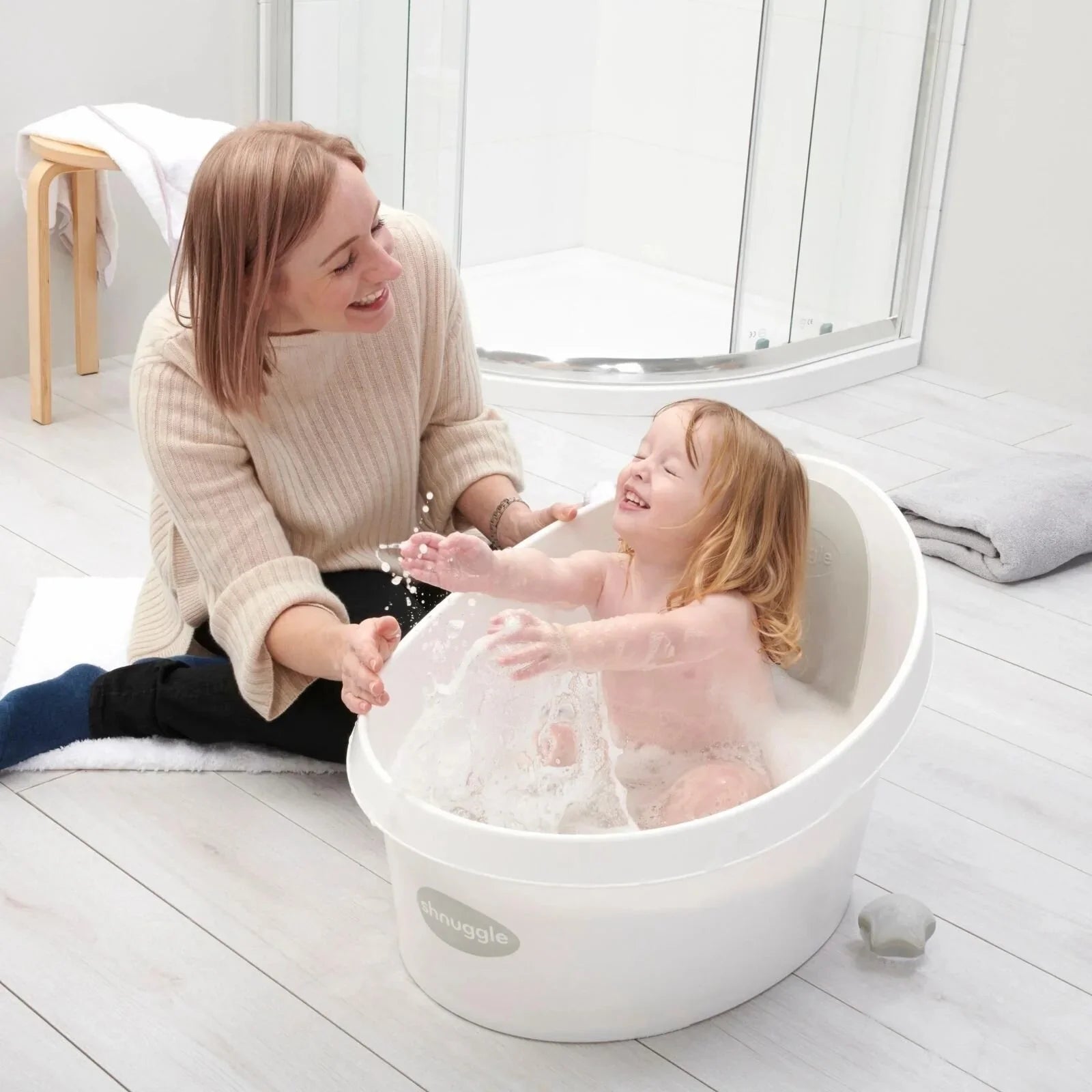Shnuggle Toddler Bath Tub - Taupe | Luxury Home Accessories | Heulog Glow