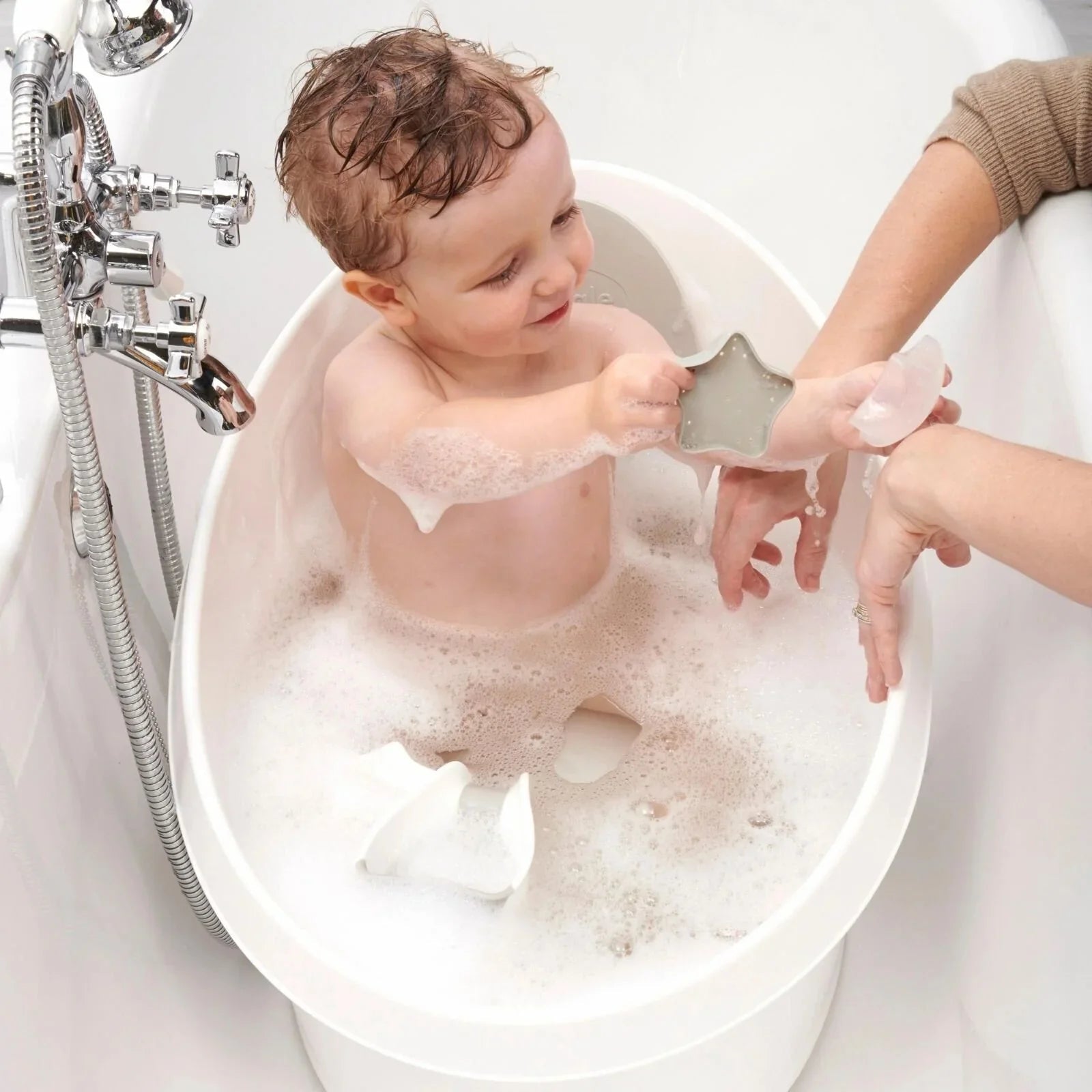 Shnuggle Toddler Bath Tub - Taupe | Luxury Home Accessories | Heulog Glow