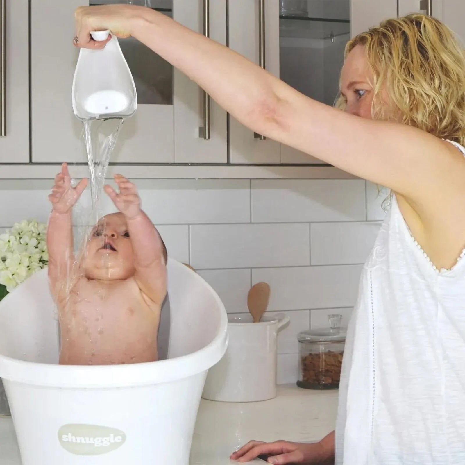 Shnuggle Washy Bath Jug White | Luxury Home Accessories | Heulog Glow