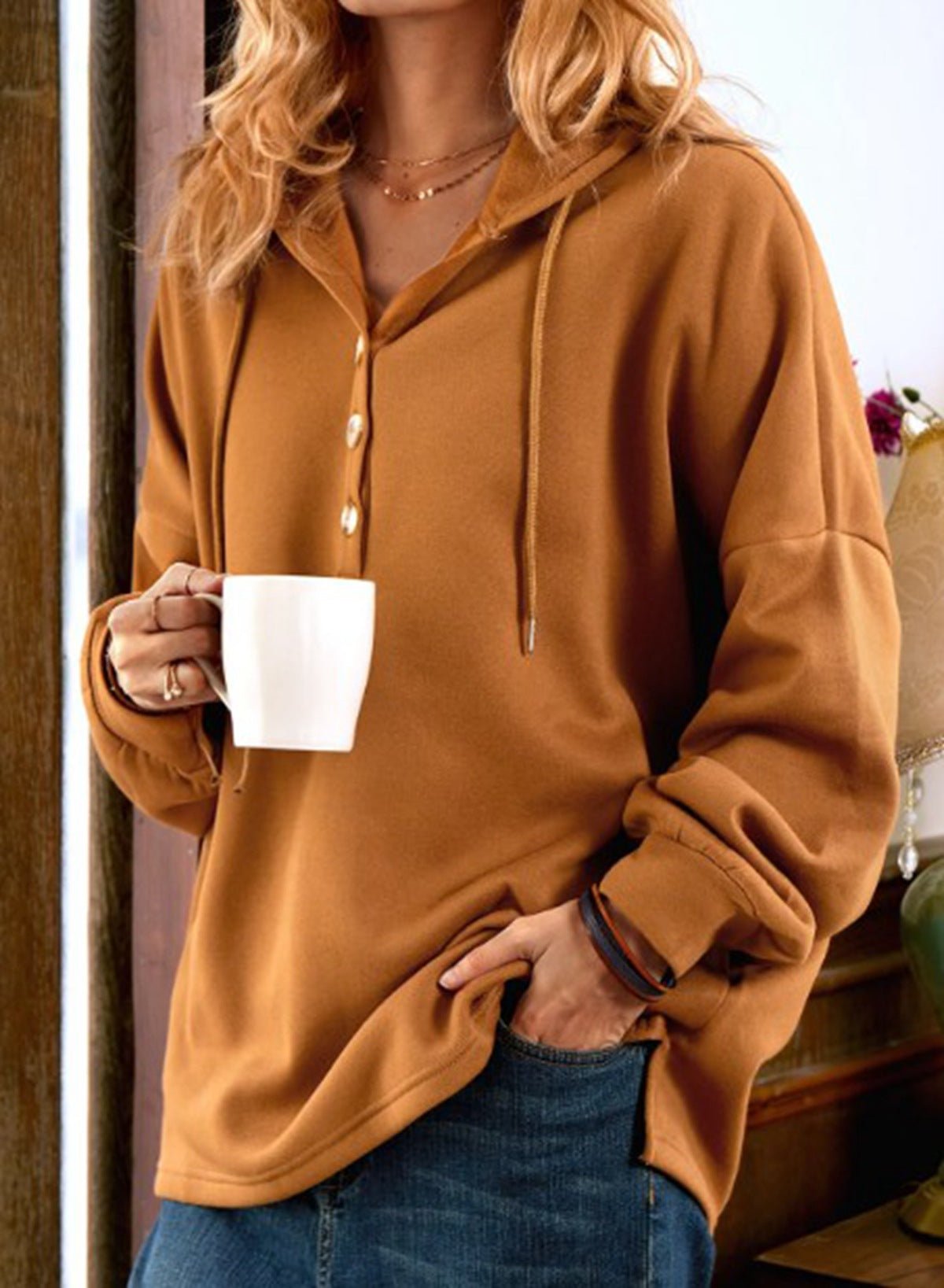 Short Casual Hooded Solid Color Cotton Commuter Sweater | Luxury Home Accessories | Heulog Glow