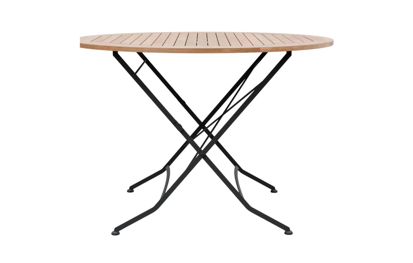 Sicily 4 Seater Teak and Wrought Iron Round 110cm Garden Dining Set | Luxury Home Accessories | Heulog Glow