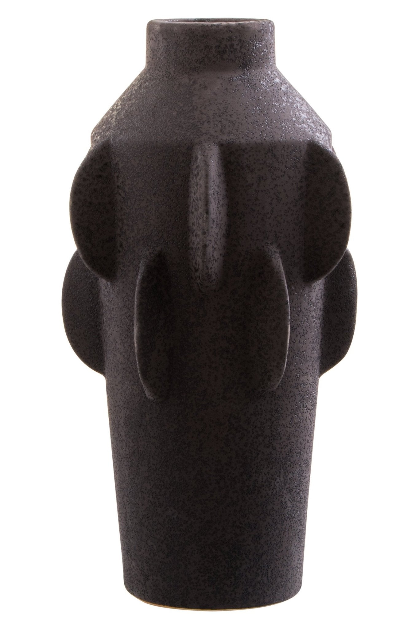 Sidra Large Black Textured Vase | Luxury Home Accessories | Heulog Glow