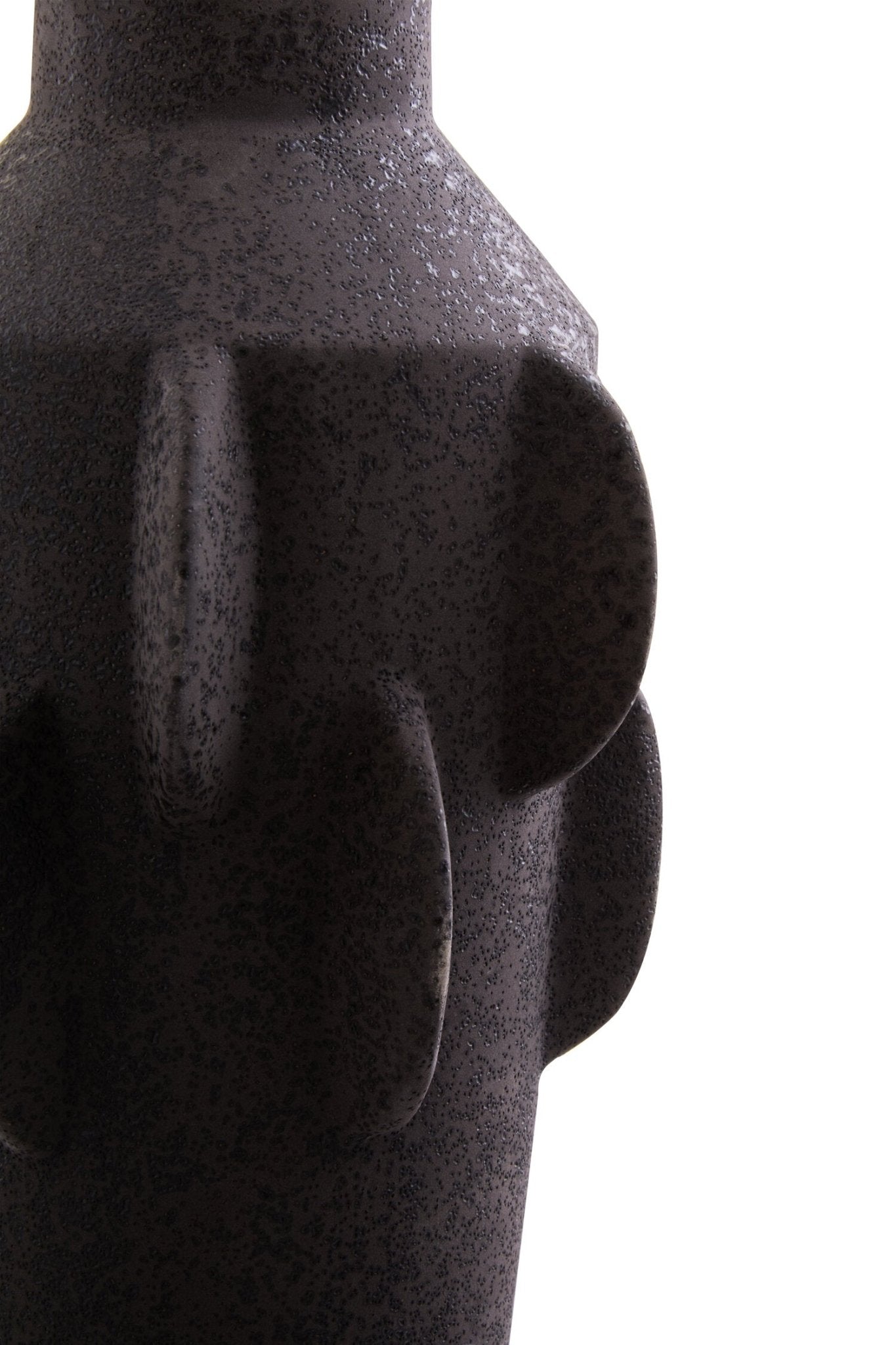 Sidra Large Black Textured Vase | Luxury Home Accessories | Heulog Glow