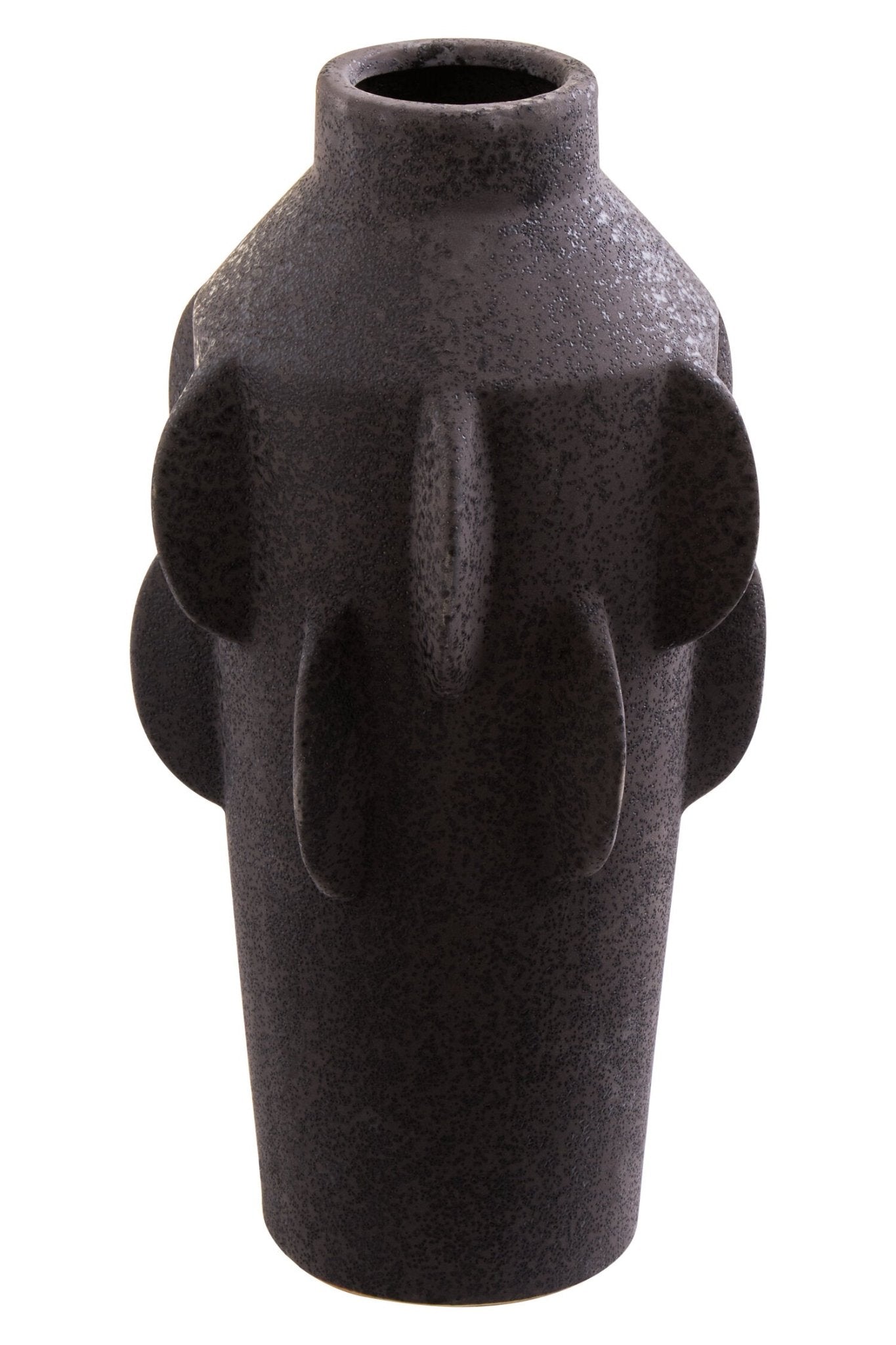 Sidra Large Black Textured Vase | Luxury Home Accessories | Heulog Glow