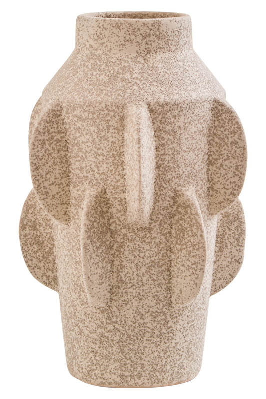 Sidra Large Cream Textured Vase | Luxury Home Accessories | Heulog Glow