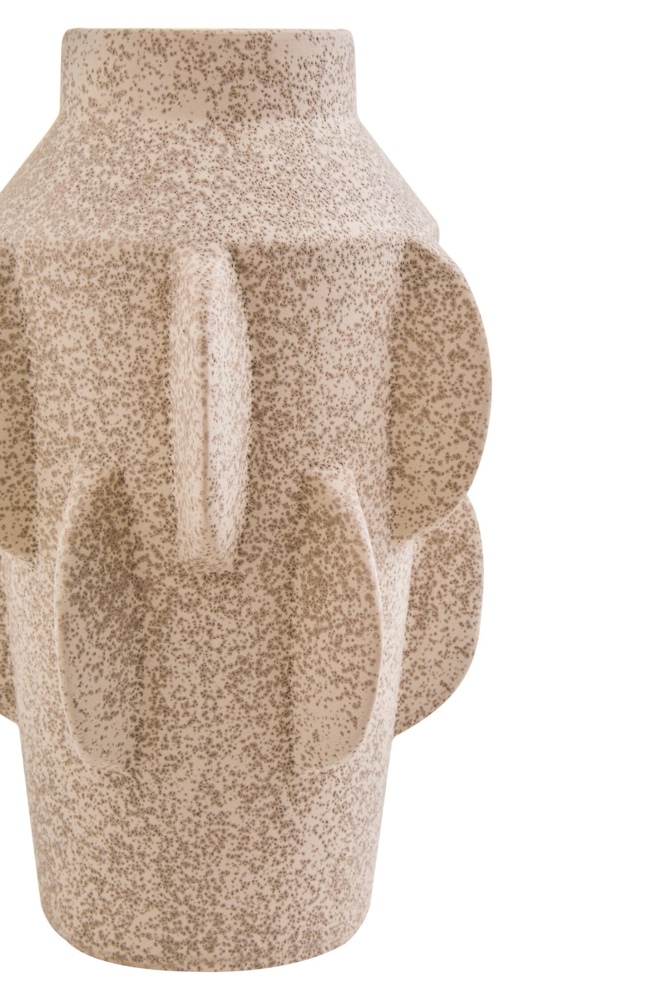 Sidra Large Cream Textured Vase | Luxury Home Accessories | Heulog Glow