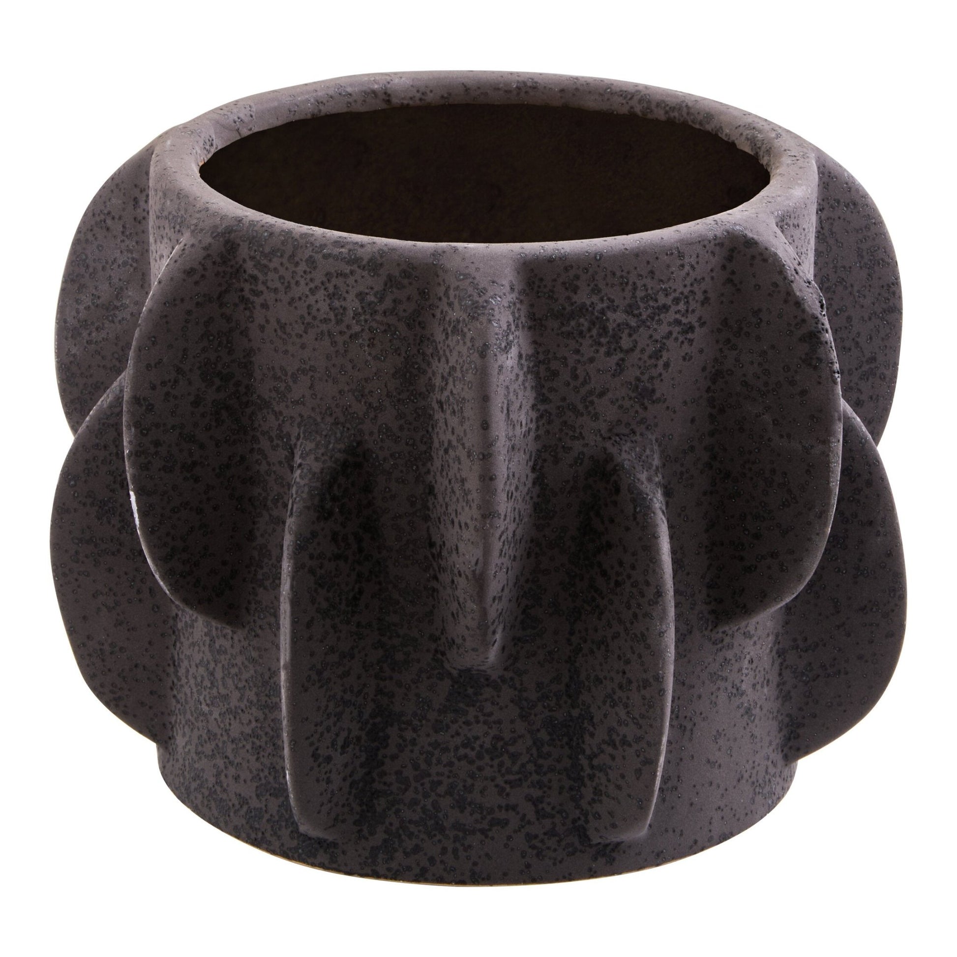 Sidra Small Black Textured Planter | Luxury Home Accessories | Heulog Glow