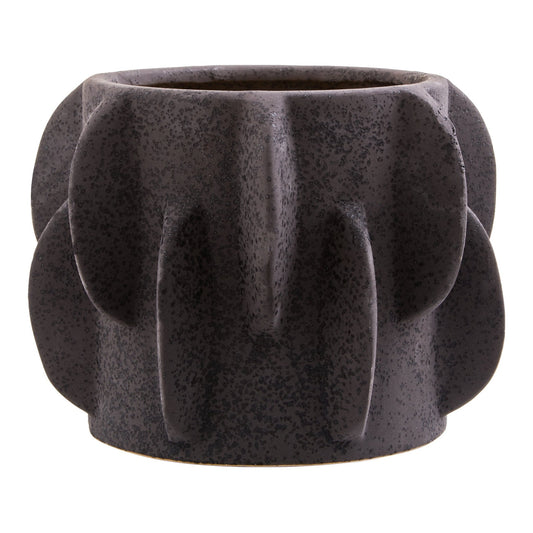 Sidra Small Black Textured Planter | Luxury Home Accessories | Heulog Glow