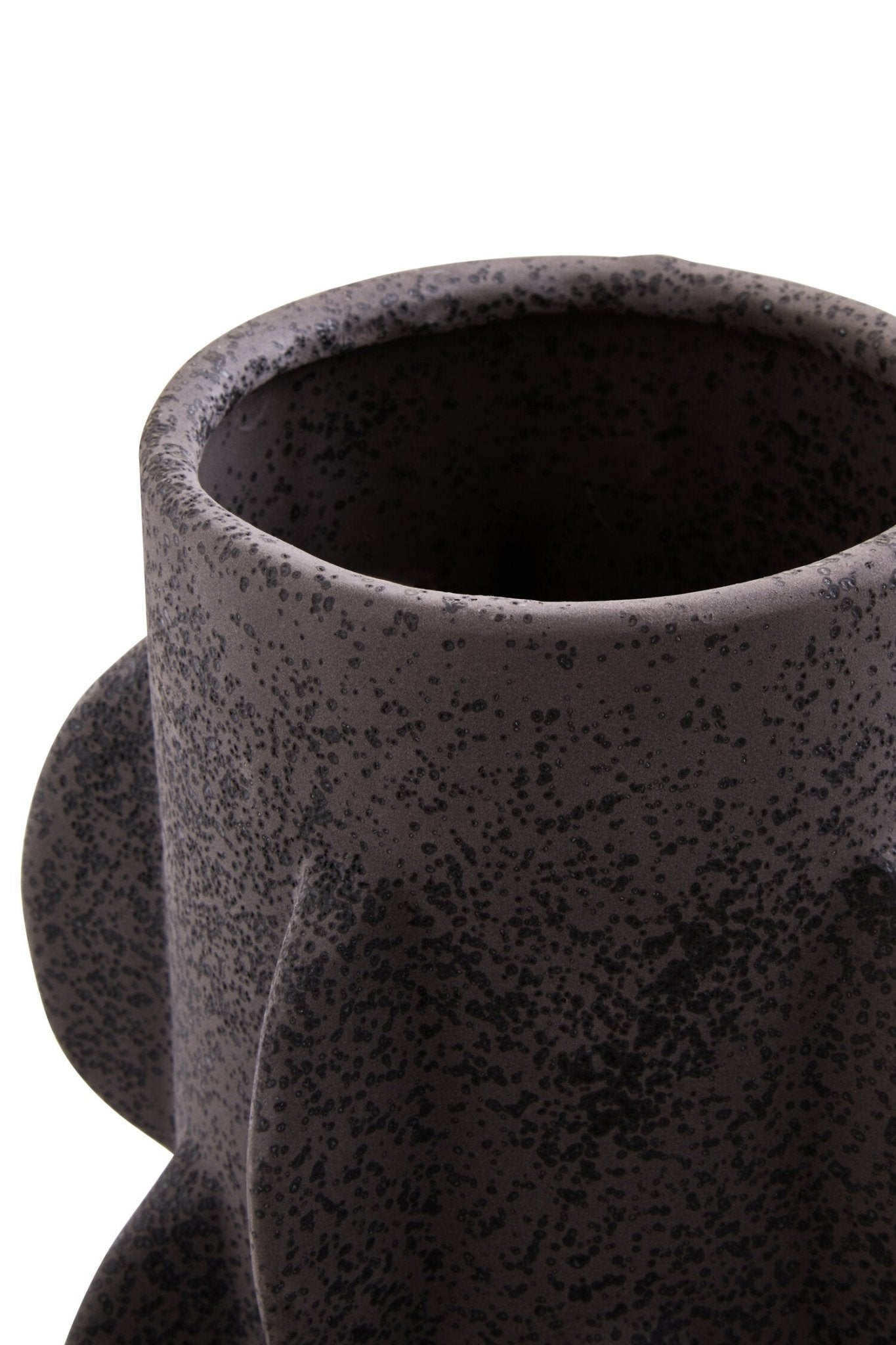 Sidra Small Black Textured Vase | Luxury Home Accessories | Heulog Glow