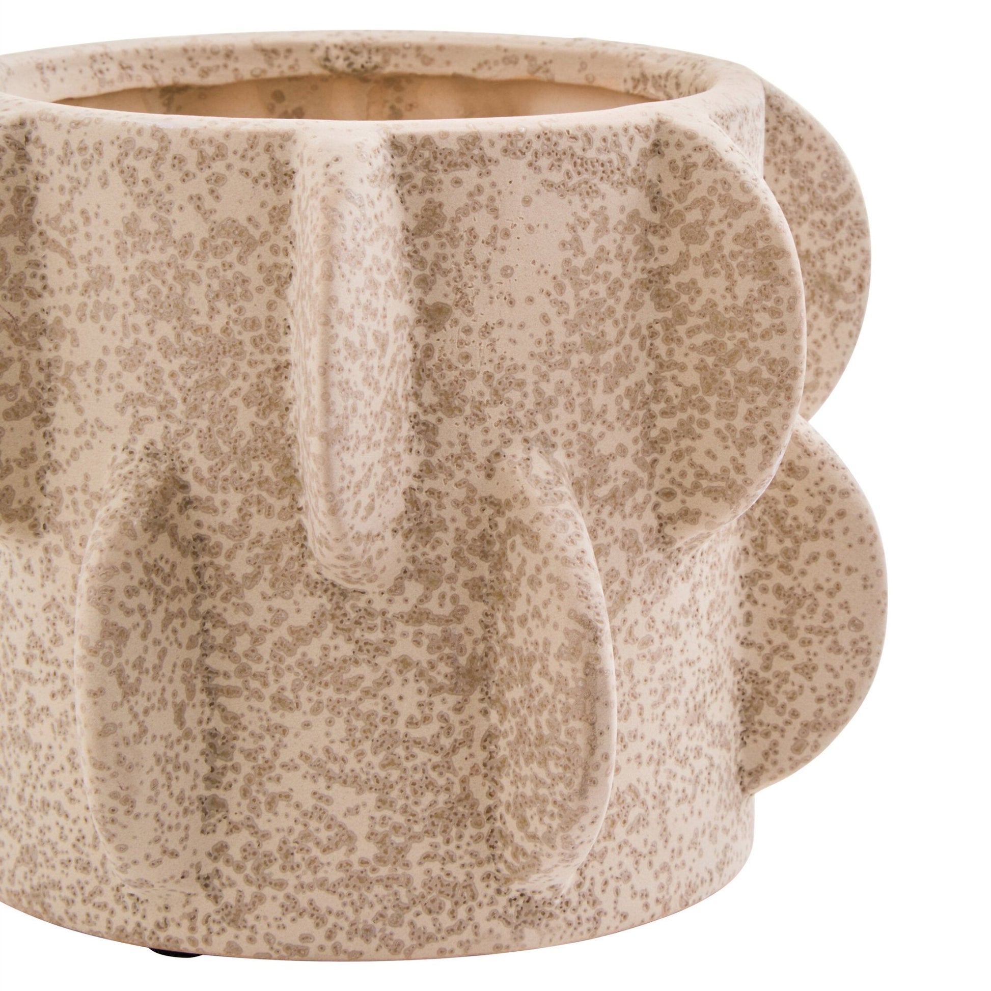 Sidra Small Cream Textured Planter | Luxury Home Accessories | Heulog Glow