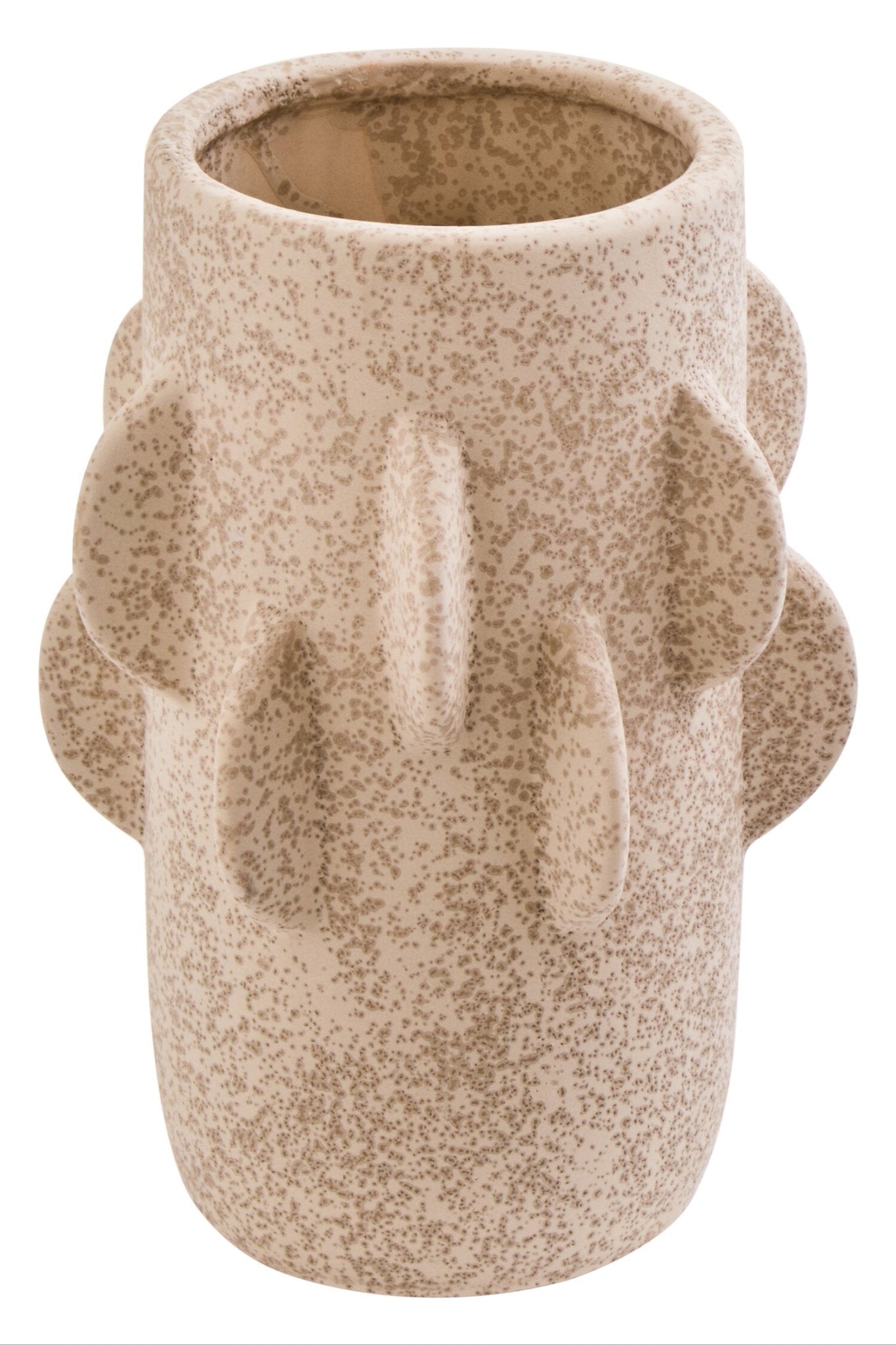 Sidra Small Cream Textured Vase | Luxury Home Accessories | Heulog Glow