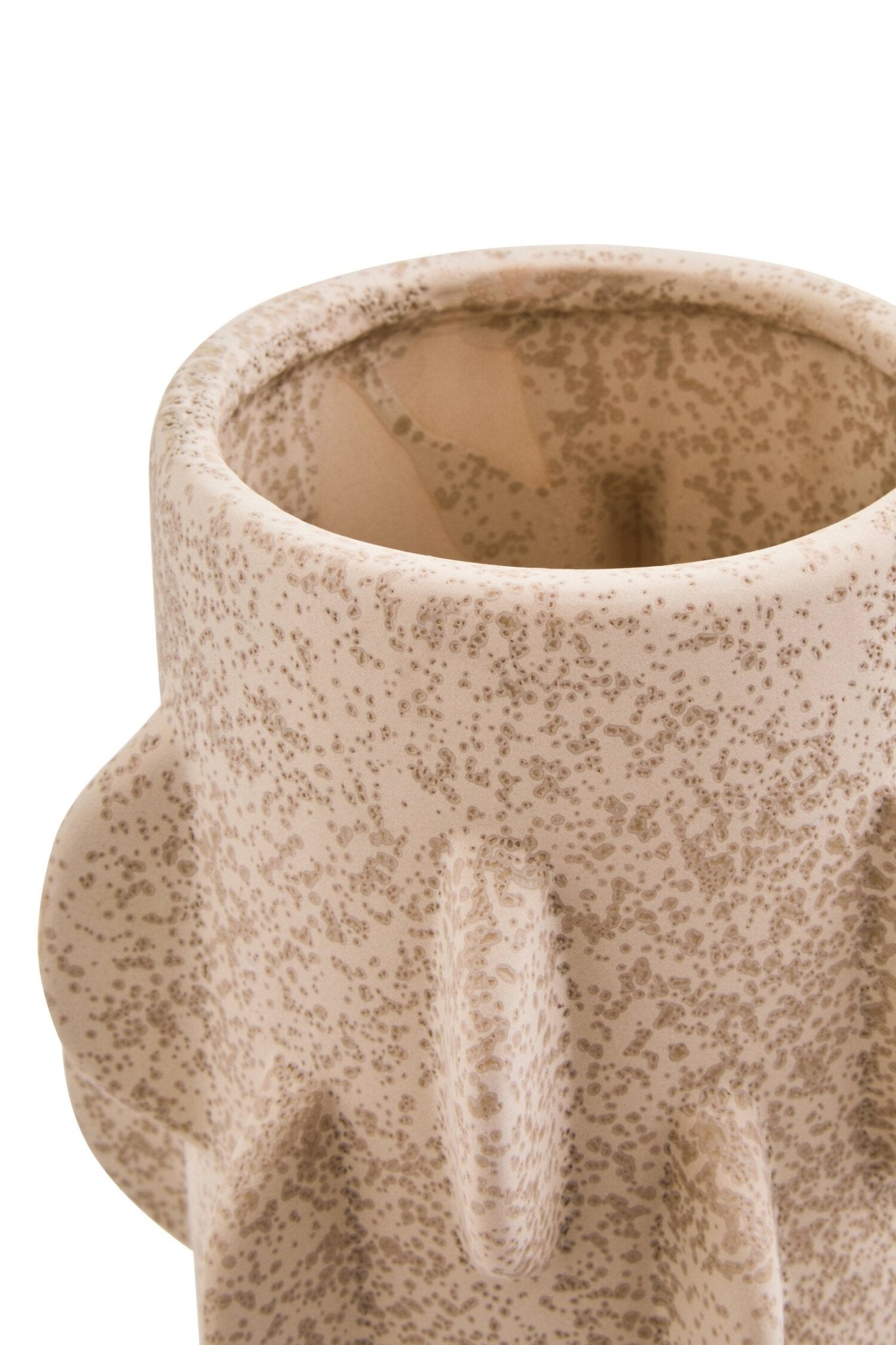 Sidra Small Cream Textured Vase | Luxury Home Accessories | Heulog Glow