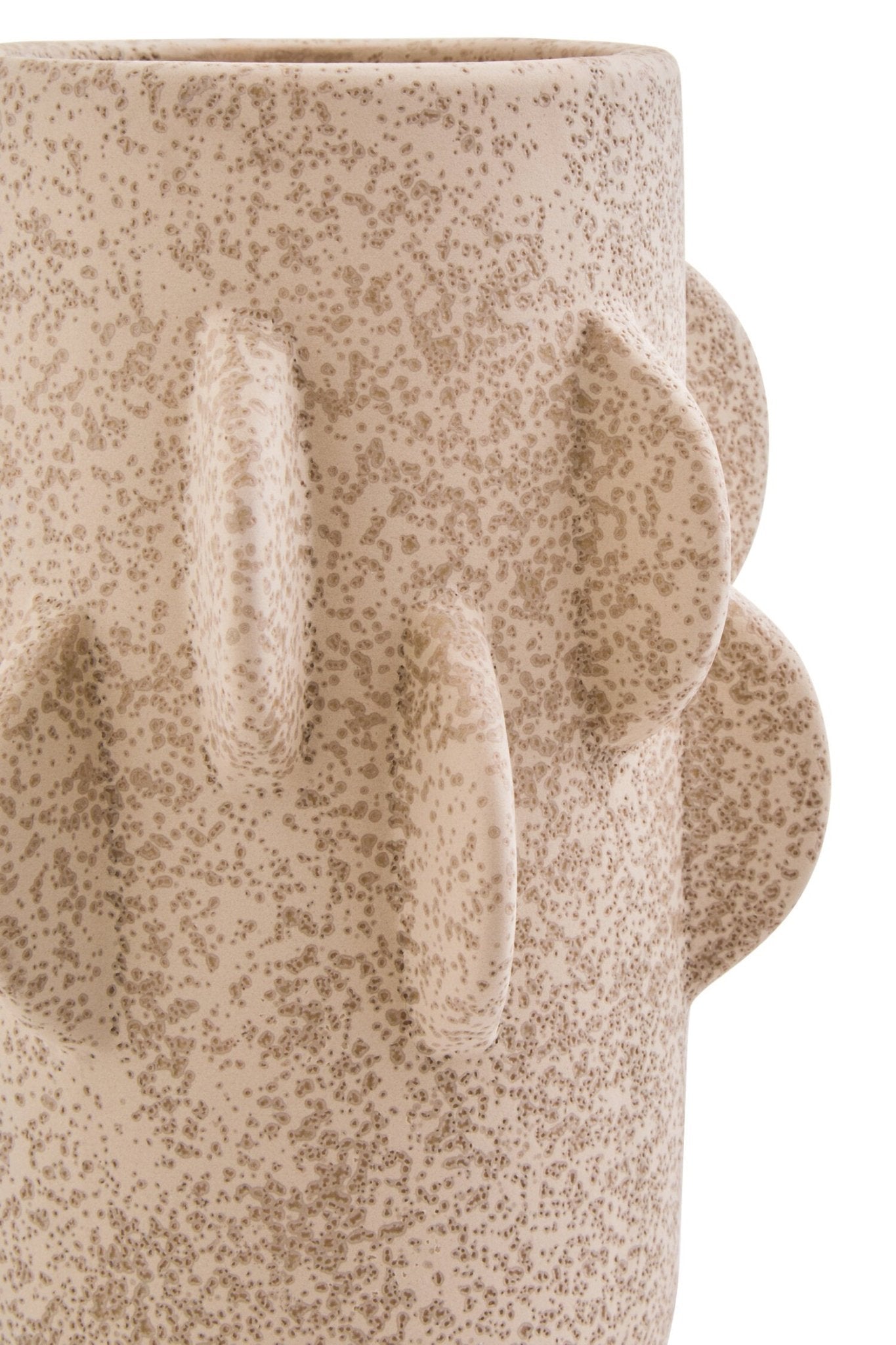 Sidra Small Cream Textured Vase | Luxury Home Accessories | Heulog Glow