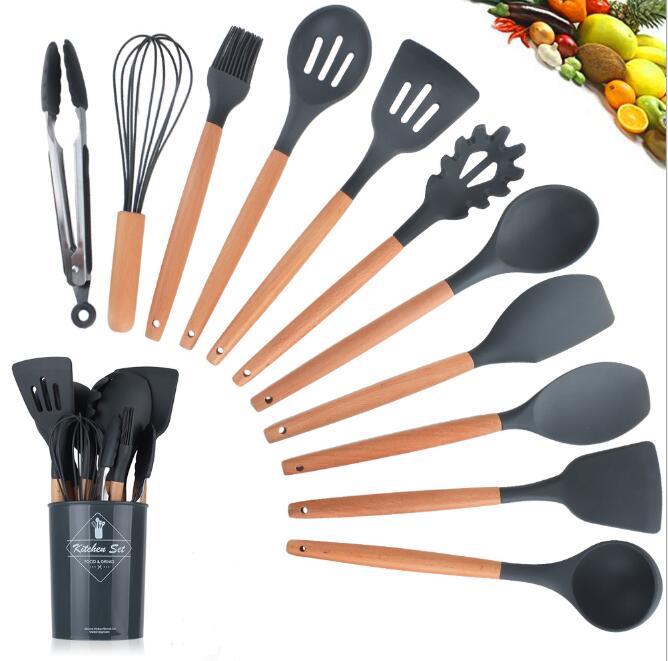 Silicone Kitchenware With Wooden Handle | Luxury Home Accessories | Heulog Glow