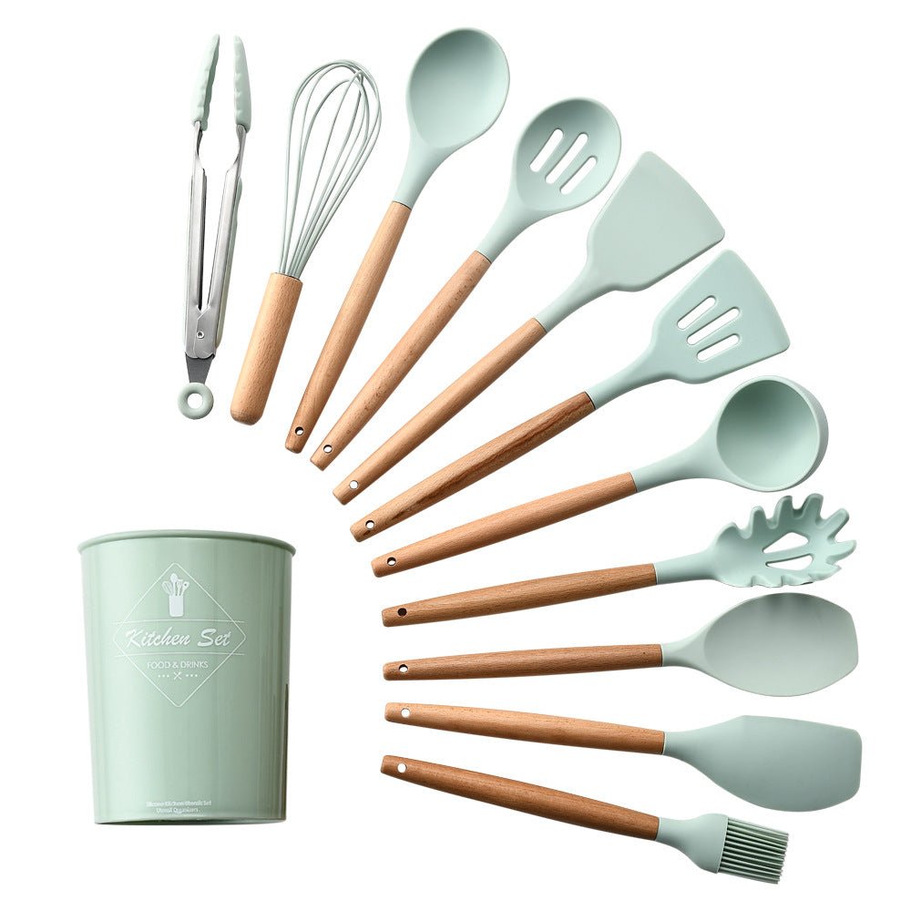 Silicone Kitchenware With Wooden Handle | Luxury Home Accessories | Heulog Glow