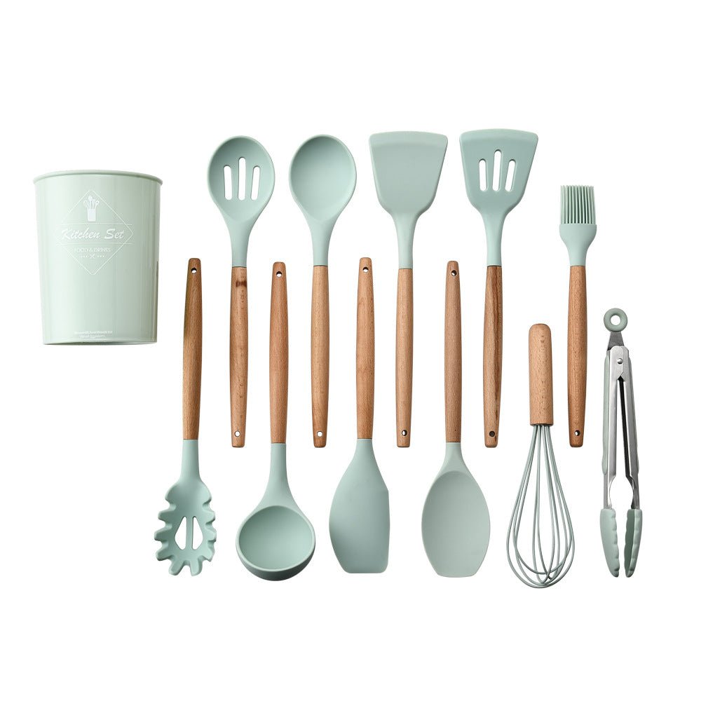 Silicone Kitchenware With Wooden Handle | Luxury Home Accessories | Heulog Glow